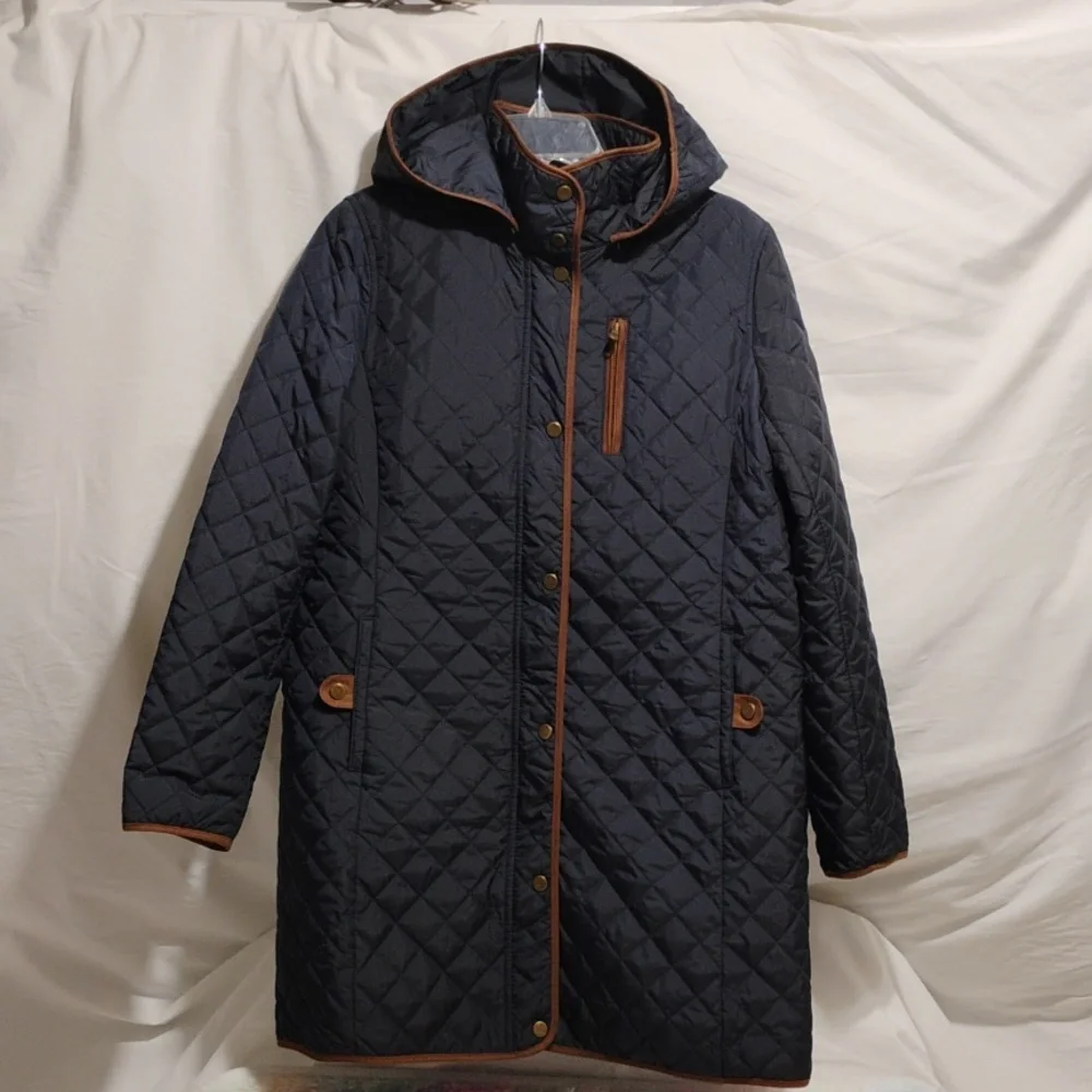 SALE! Ralph Lauren Diamond Quilted Jacket W Removable Hood Sz.M (A-75) - Picture 1 of 15